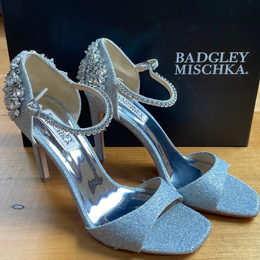Badgley Mischka Satin Stiletto Heels, Size 6